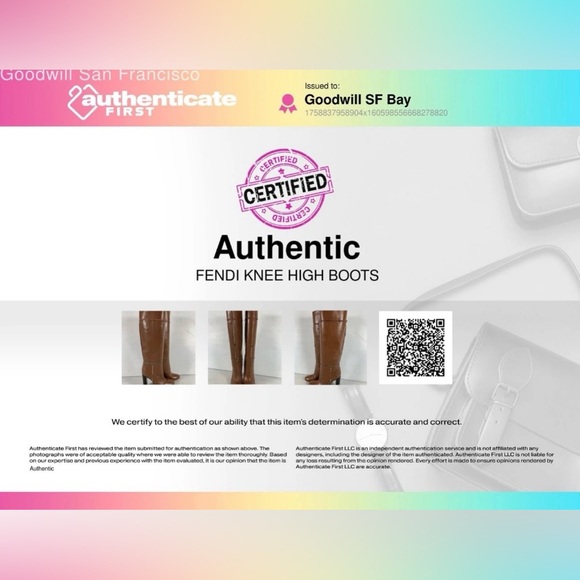 Authenticated Fendi Leather Knee-High Heeled Boots Brown Pink Soles EU 36 - Picture 3 of 16